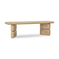 Nia Acacia Wood Dining Bench in Lioness Finish