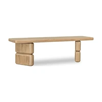 Nia Acacia Wood Dining Bench in Lioness Finish
