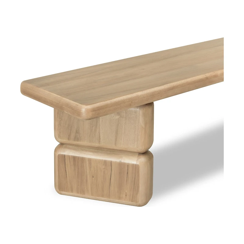 Nia Acacia Wood Dining Bench in Lioness Finish