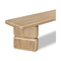 Nia Acacia Wood Dining Bench in Lioness Finish