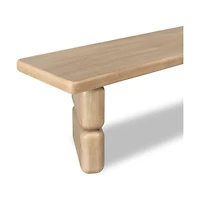 Nia Acacia Wood Dining Bench in Lioness Finish