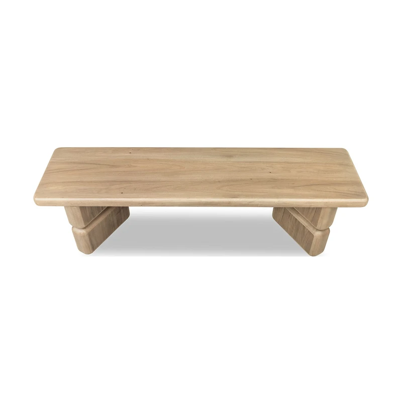 Nia Acacia Wood Dining Bench in Lioness Finish