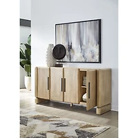 Nia 4-Door Acacia Wood Sideboard — Lioness Finish