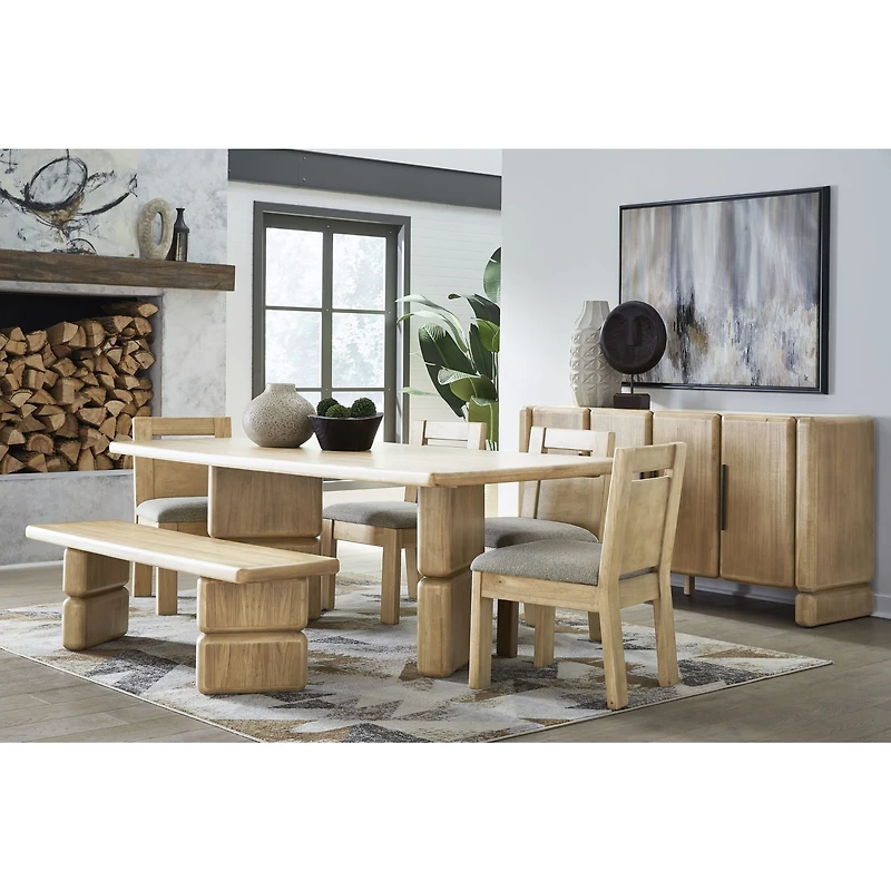 Nia 4-Door Acacia Wood Sideboard — Lioness Finish