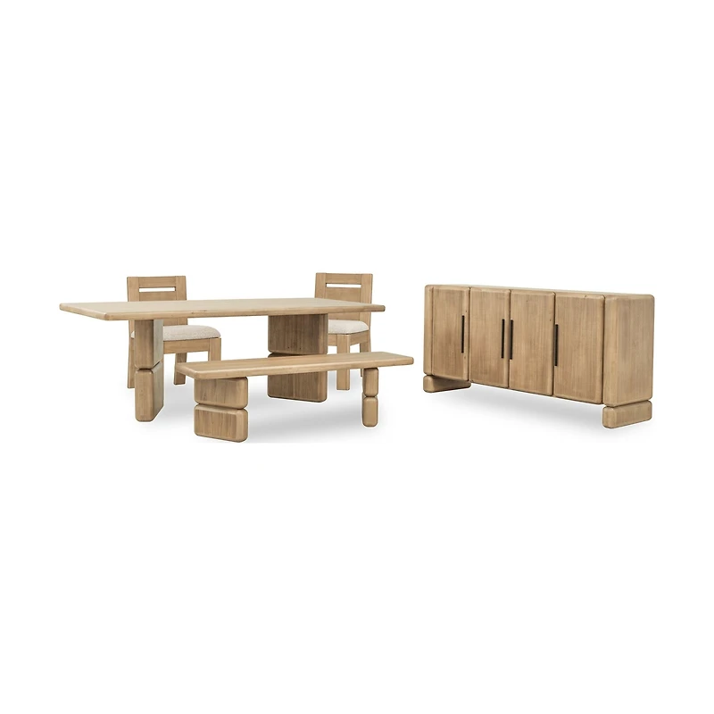 Nia Rectangular Acacia Wood Dining Table – Lioness Finish