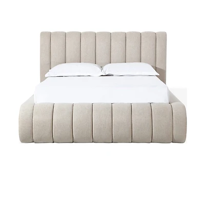 Savage Upholstered Bed with Tall Headboard Sandy Chenille