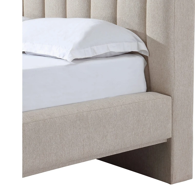 Savage Upholstered Bed with Tall Headboard Sandy Chenille
