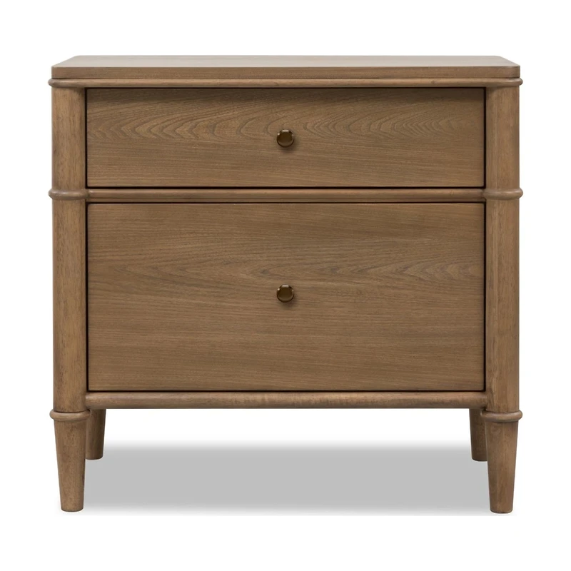 Whitmore 2-Drawer Nightstand with Charging Station – Claystone
