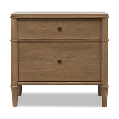Whitmore 2-Drawer Nightstand with Charging Station – Claystone