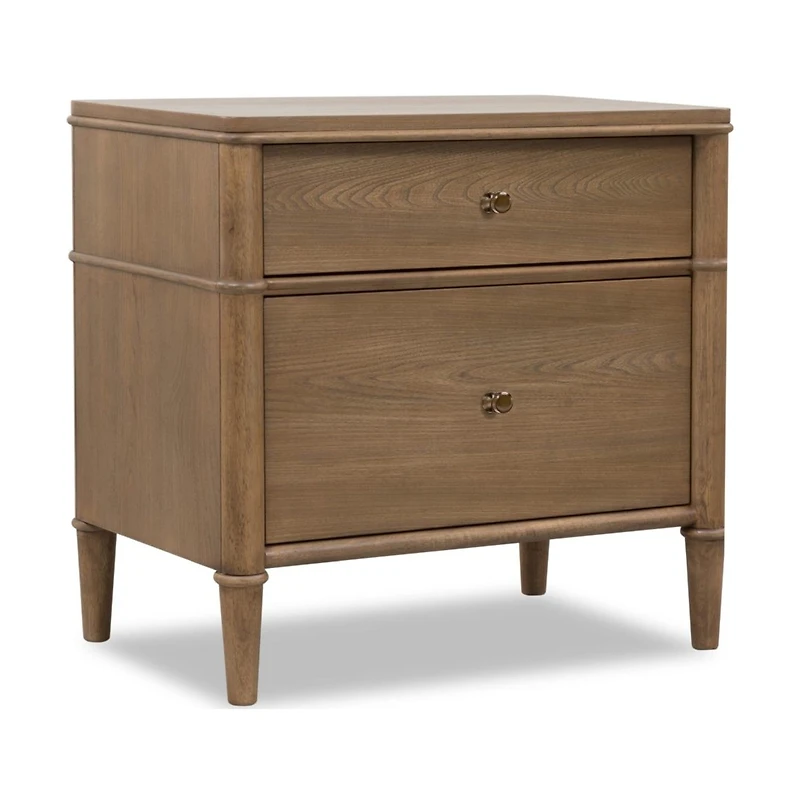 Whitmore 2-Drawer Nightstand with Charging Station – Claystone