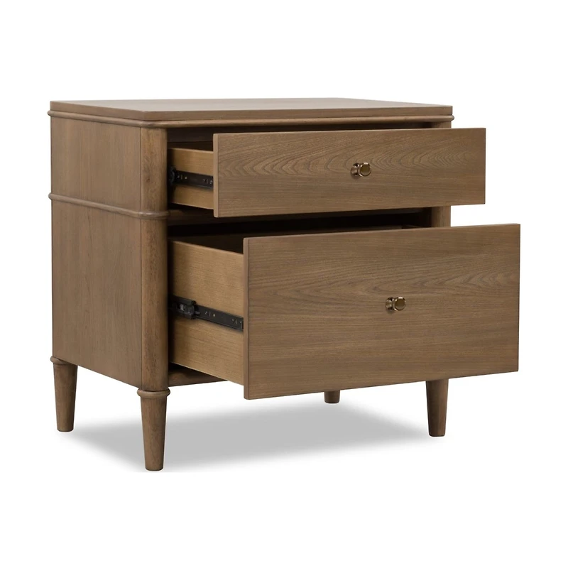 Whitmore 2-Drawer Nightstand with Charging Station – Claystone