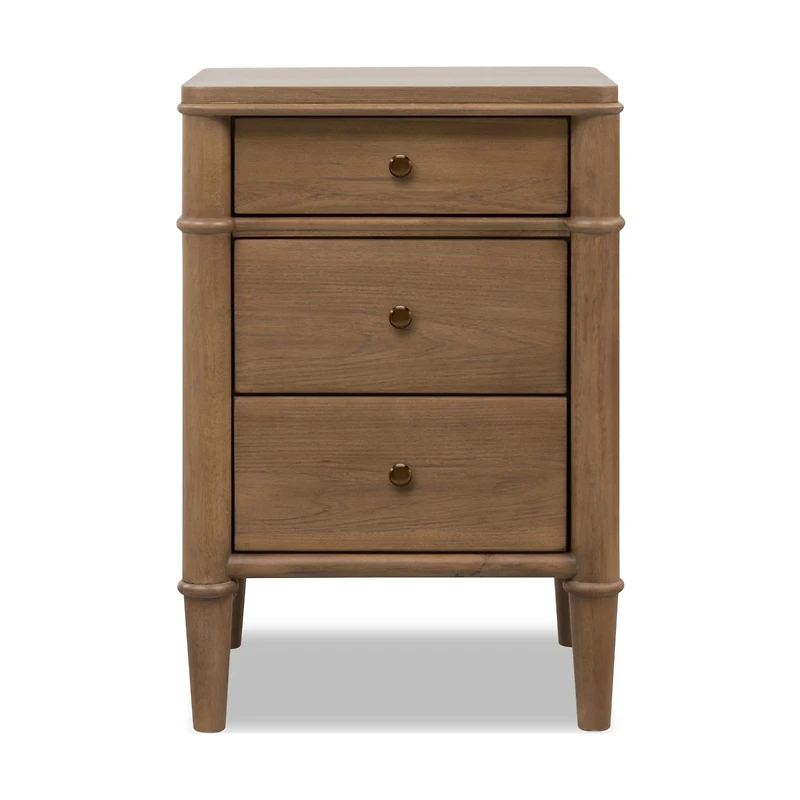 Whitmore 3-Drawer Nightstand with Charging Station – Claystone