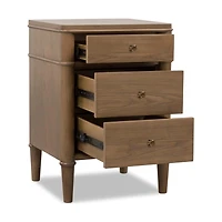 Whitmore 3-Drawer Nightstand with Charging Station – Claystone