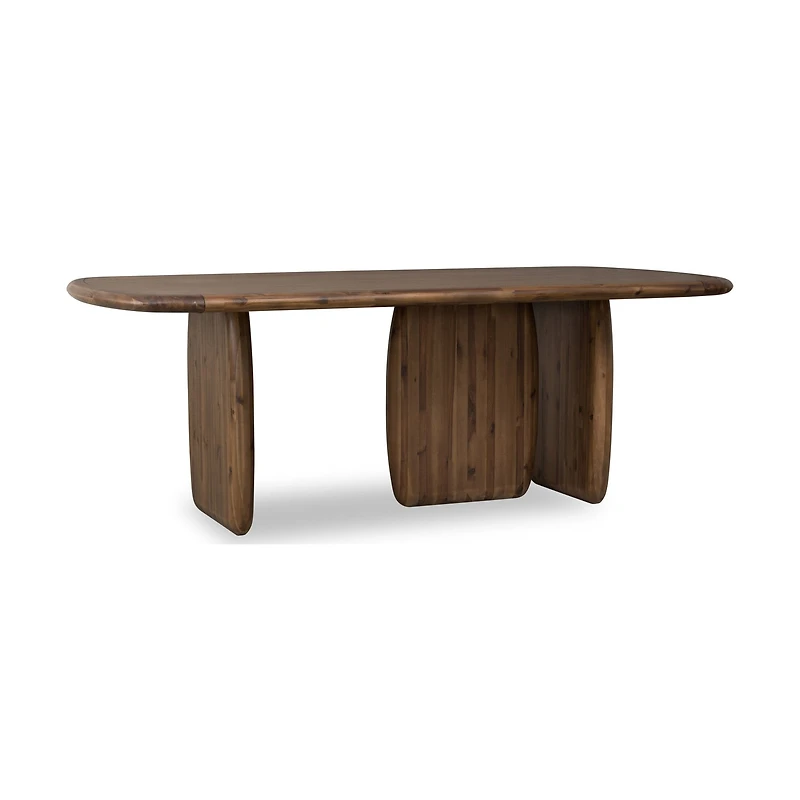 Xolani Rectangular Acacia Wood Pedestal Dining Table – Impala