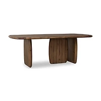 Xolani Rectangular Acacia Wood Pedestal Dining Table – Impala