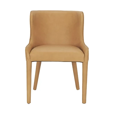 Nolan Slope Tan Leather Dining Chair
