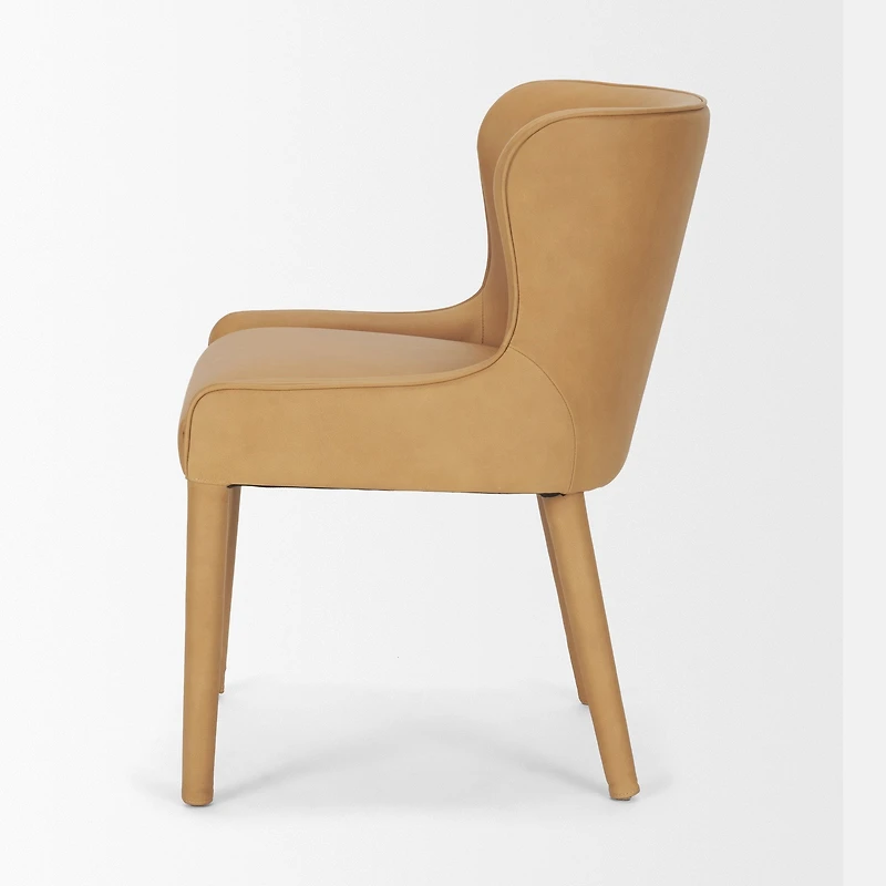 Nolan Slope Tan Leather Dining Chair