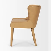 Nolan Slope Tan Leather Dining Chair