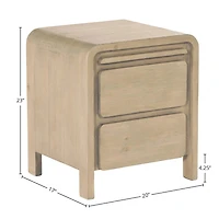 Fremont 2 Drawer Nightstand - Scrubbed Teak