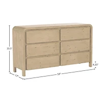 Fremont 6 Drawer Dresser - Scrubbed Teak