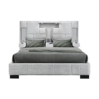 Ozzy Upholstered Grey Bed