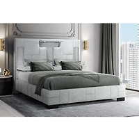 Ozzy Upholstered Grey Bed