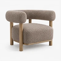 Odelle Modern Upholstered Accent Chair with Ash Wood Legs