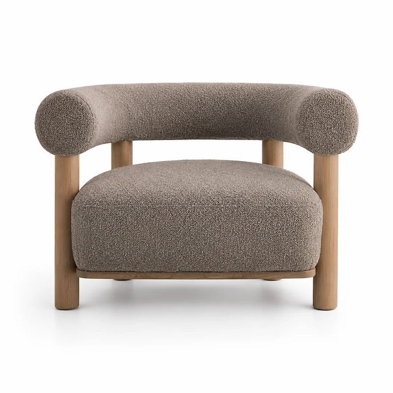 Odelle Modern Upholstered Accent Chair with Ash Wood Legs