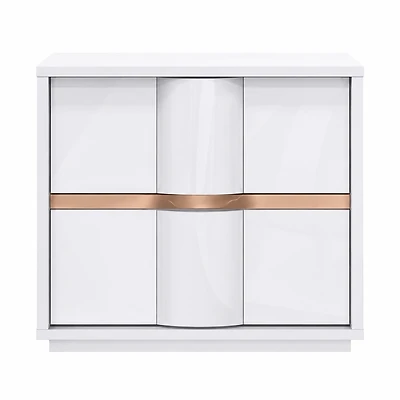 Ondine White Glossy Night Stand