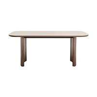 Atticus Dining Table with Travertine Ceramic Top