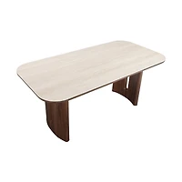 Atticus Dining Table with Travertine Ceramic Top