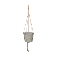Lorien Hanging Pot With Netting - Cement Grey