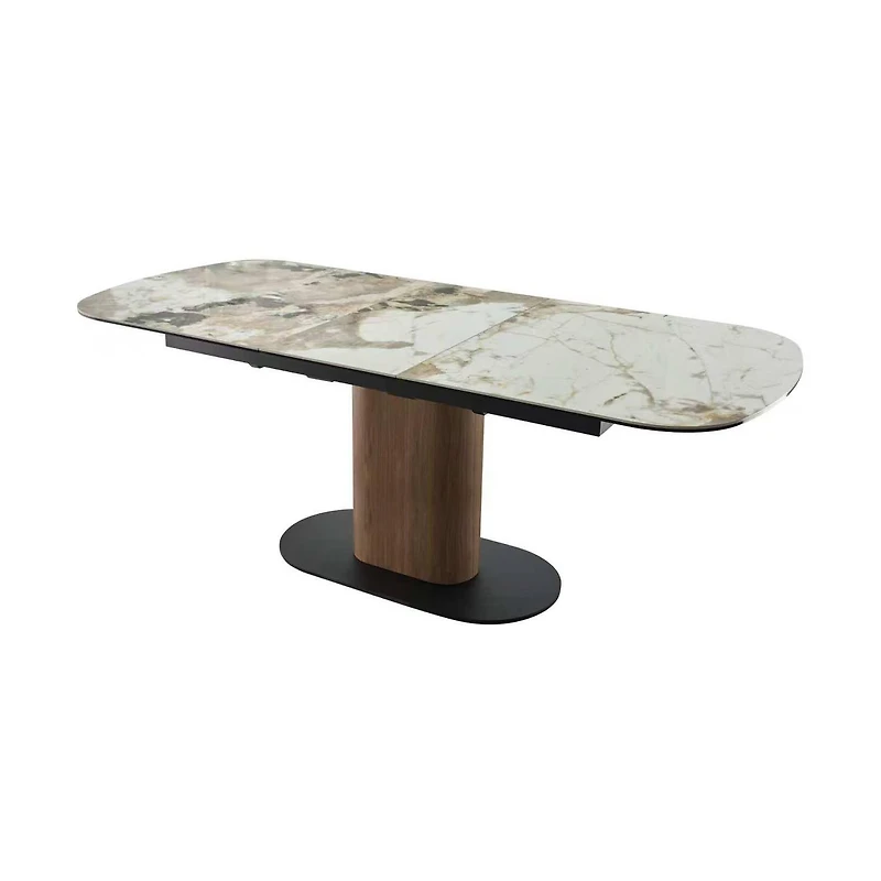 Soren Glossy Ceramic-Top Extension Dining Table