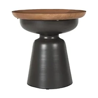 Rey Mango Wooden Side Table with Metal Legs