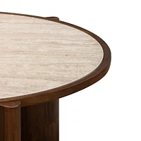 Helsa Round Coffee Table - Travertine
