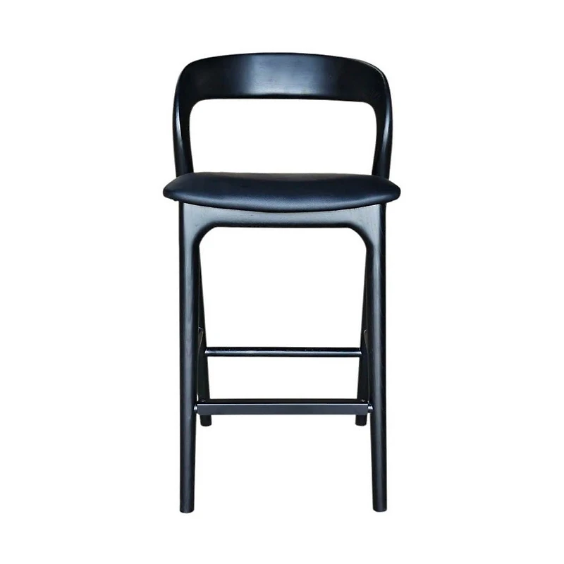 Faylen Counter Stool - Black w/ PU Seat