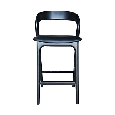 Faylen Counter Stool - Black w/ PU Seat