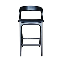 Faylen Counter Stool - Black w/ PU Seat
