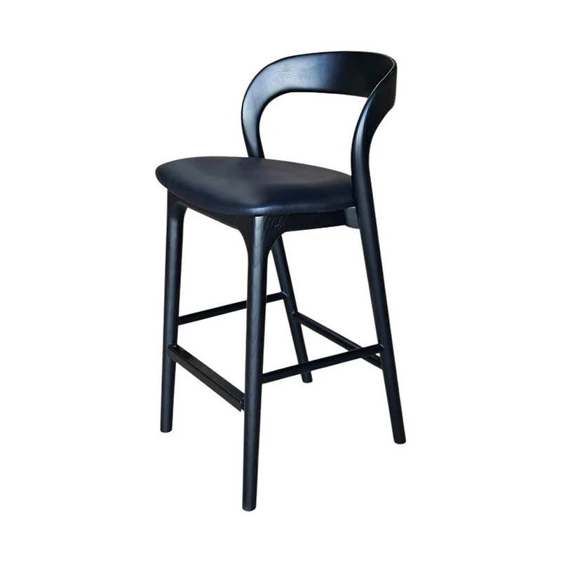 Faylen Counter Stool - Black w/ PU Seat