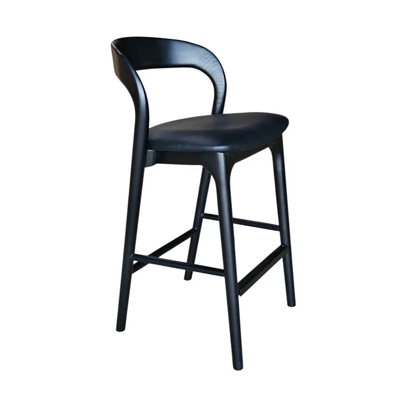 Faylen Counter Stool - Black w/ PU Seat