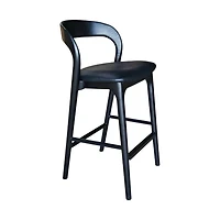 Faylen Counter Stool - Black w/ PU Seat
