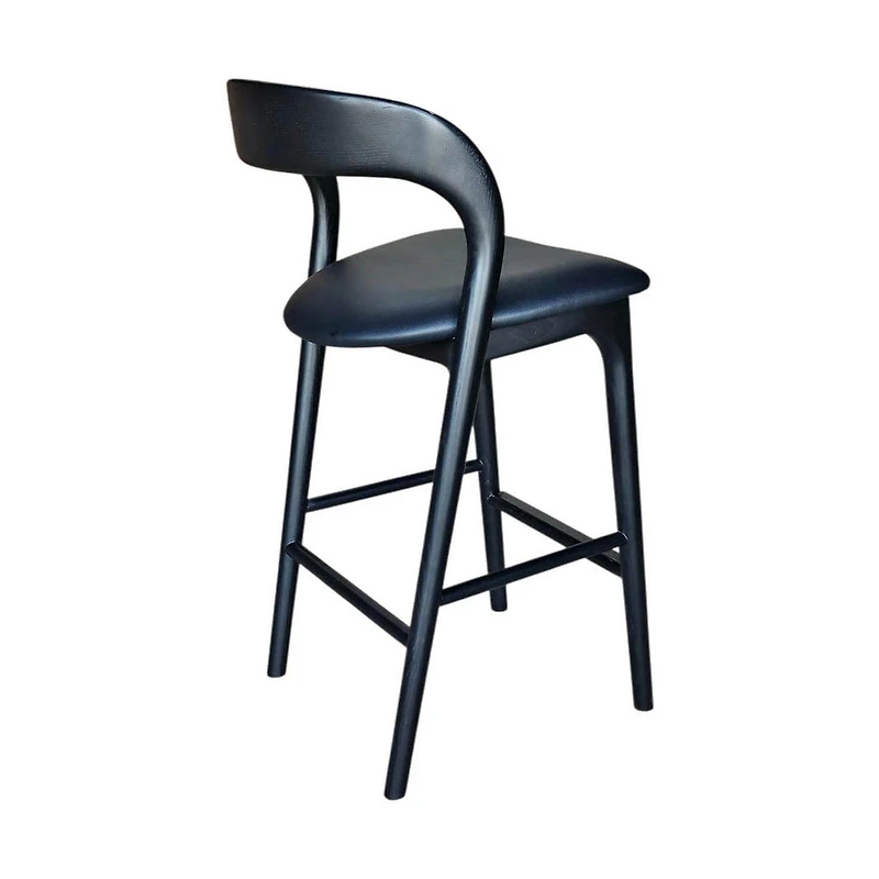 Faylen Counter Stool - Black w/ PU Seat
