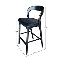 Faylen Counter Stool - Black w/ PU Seat