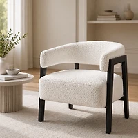 Rocio Boucle Fabric Arm Accent Chair