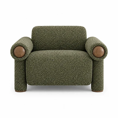 Ronan Upholstered Accent Chair – Deep Olive Green