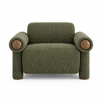 Ronan Upholstered Accent Chair – Deep Olive Green