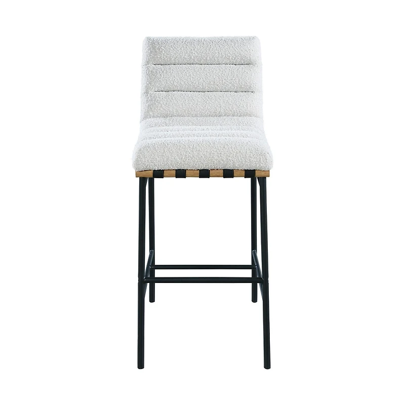 Ryna Boucle Fabric Counter Stool - Cream