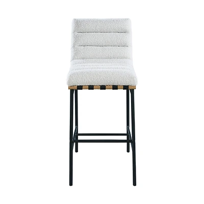 Ryna Boucle Fabric Counter Stool - Cream