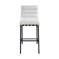 Ryna Boucle Fabric Counter Stool - Cream
