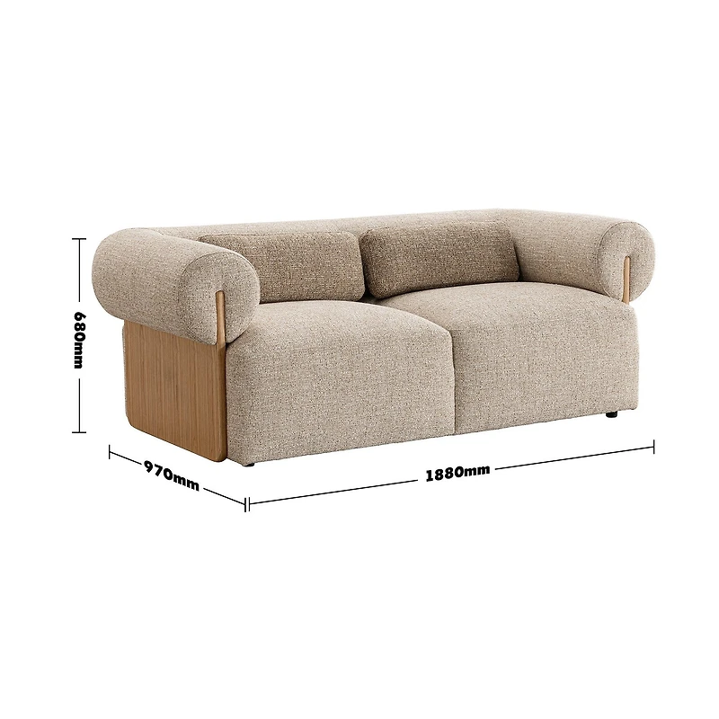 Cillian 2 Seater Fabric Sofa